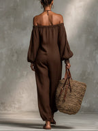 Fenna™ || Strapless jumpsuit med ærmer