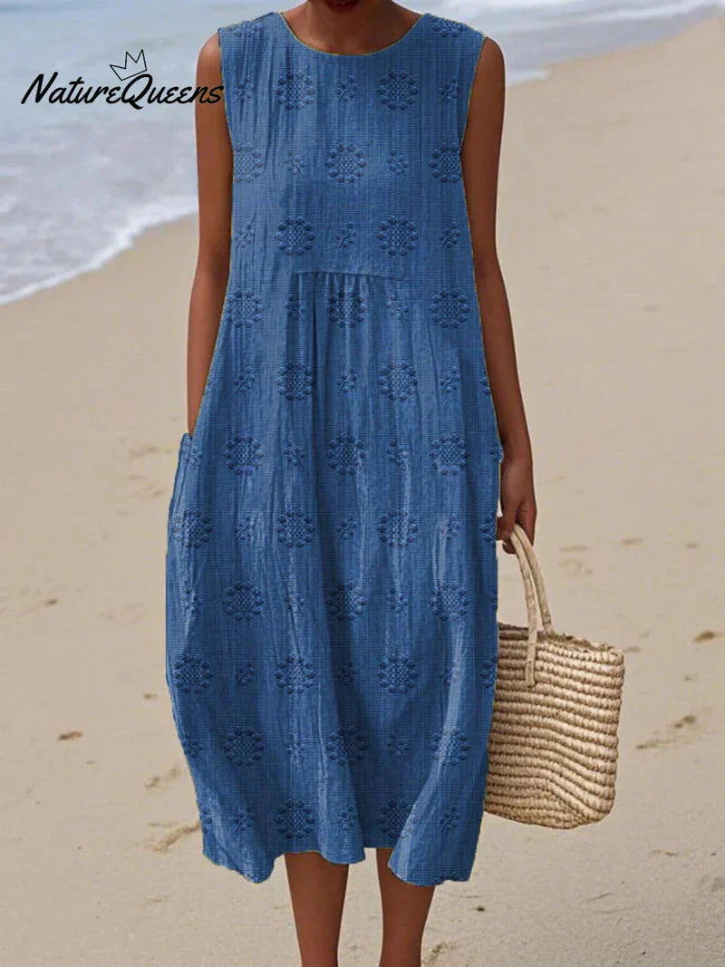 Élodie | Ærmeløs Broderet Kjole