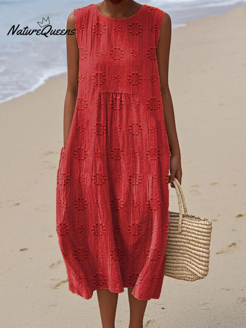 Élodie | Ærmeløs Broderet Kjole