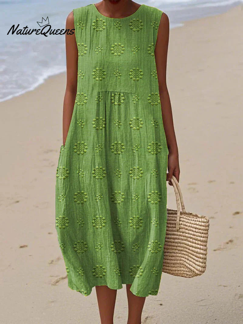 Élodie | Ærmeløs Broderet Kjole