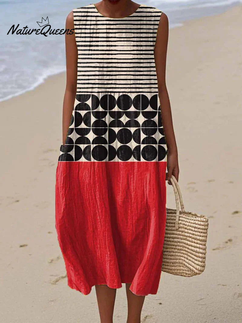 Yara | Geometrisk Kjole Sunset