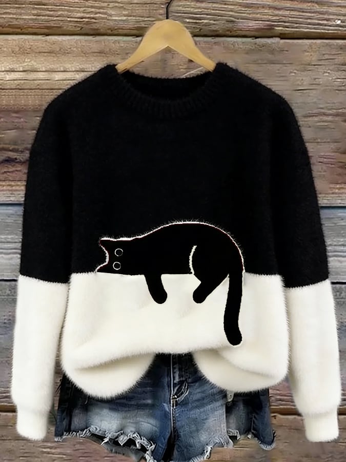 Luna | Sweatshirt med kattegrafik