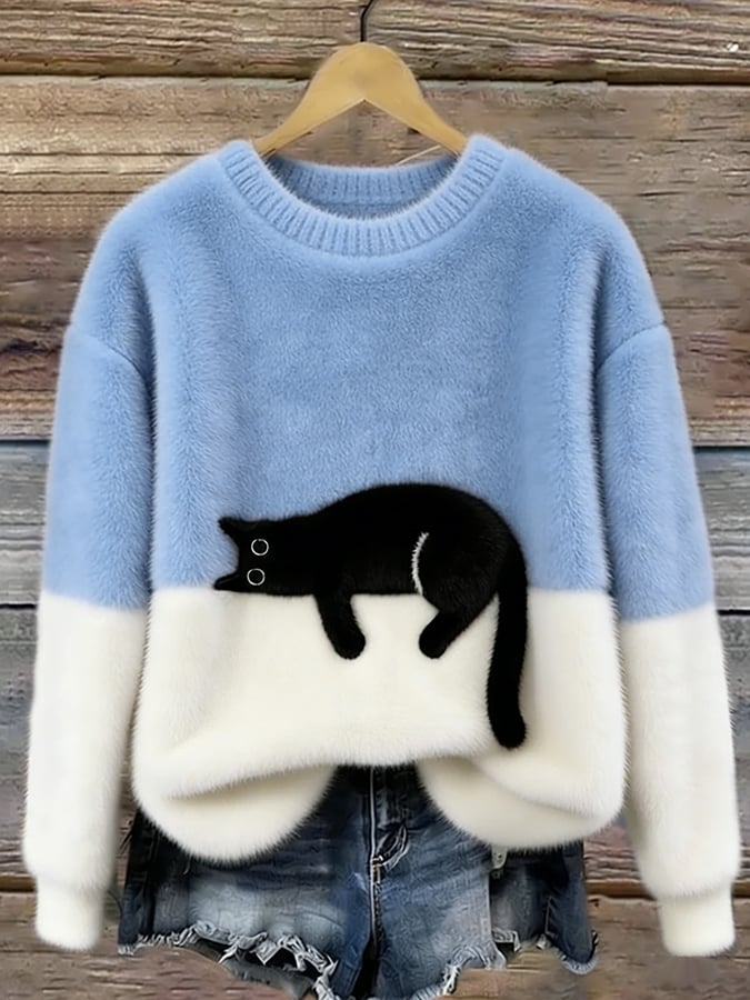 Luna | Sweatshirt med kattegrafik