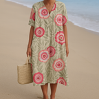 Félice | Kjole med blade og mandala blomster