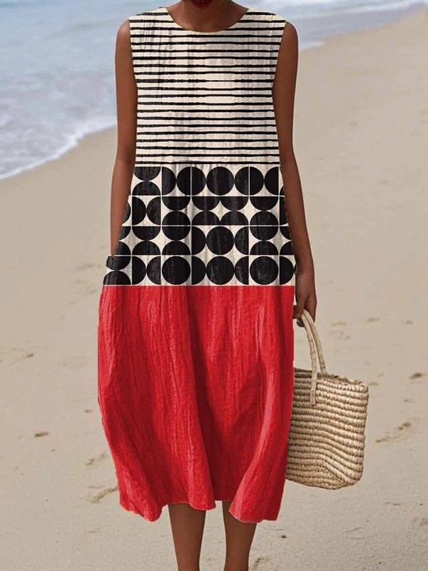 Jane | Farveblok Midi Kjole