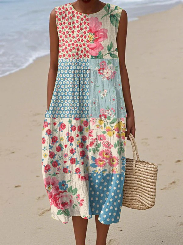 Anna | Patchwork Midi Kjole