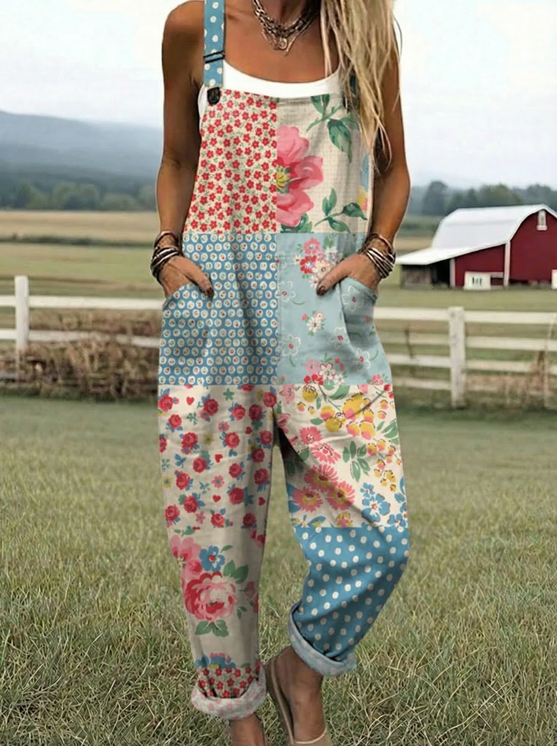 Emily | Patchwork Blossom Jumpsuit
