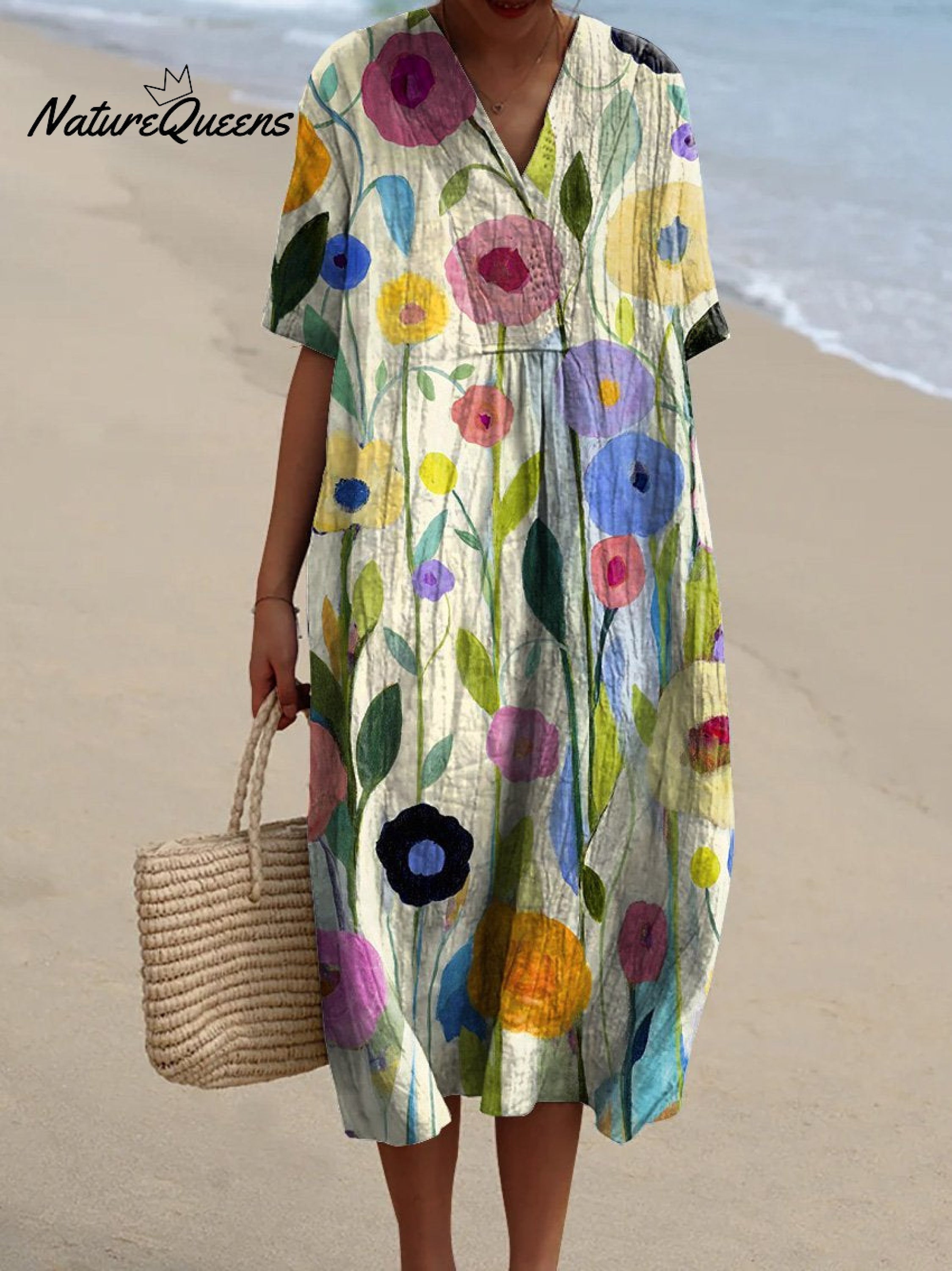 Aubane | Kjole med Aquarelle Blomster