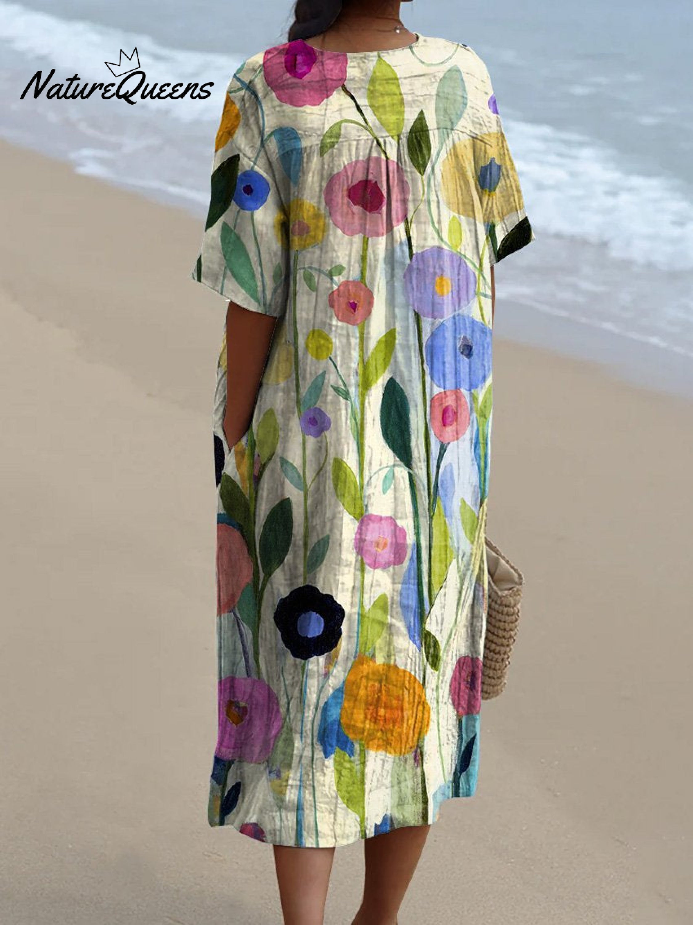 Aubane | Kjole med Aquarelle Blomster