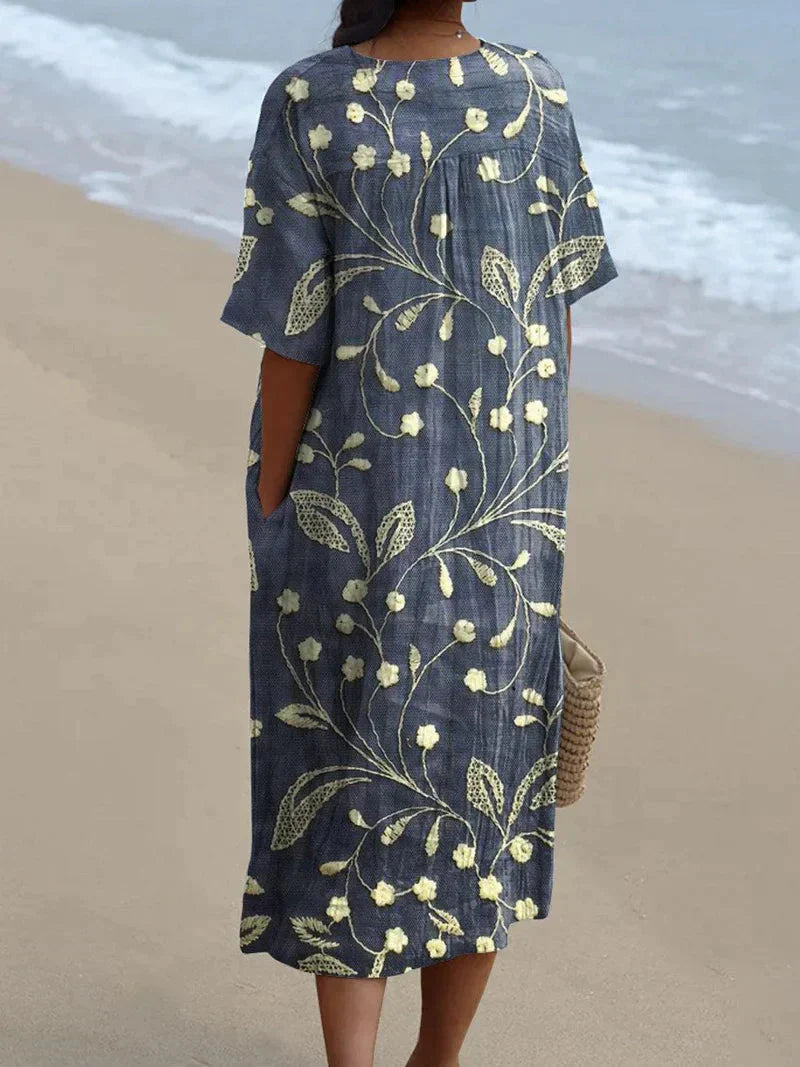 Enora | Broderet blomsterkjole